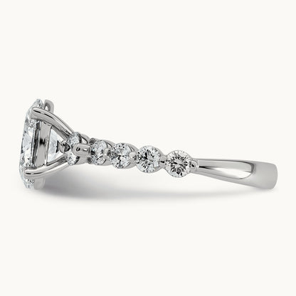 Oval Center with Round Sides Ring, 2 1/3-5 ct Lab-Grown Diamond