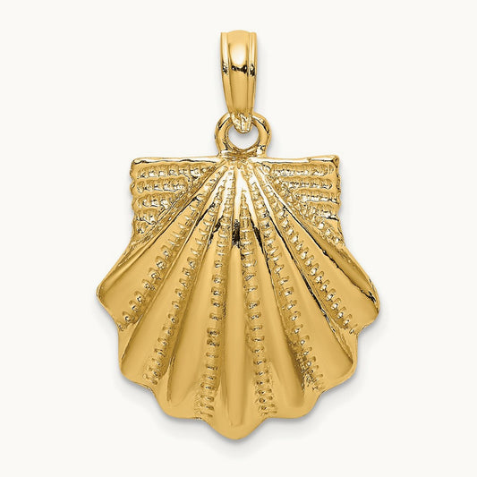 Textured Scallop Shell Charm — photo set