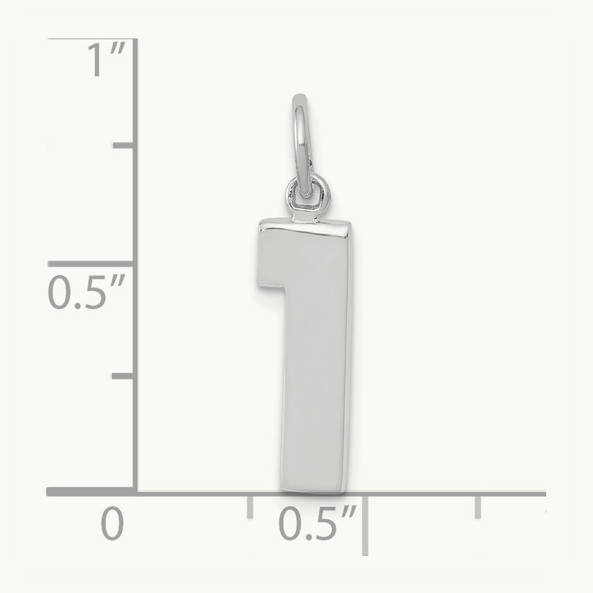 Medium Polished Number 1 Charm — 14K White Gold