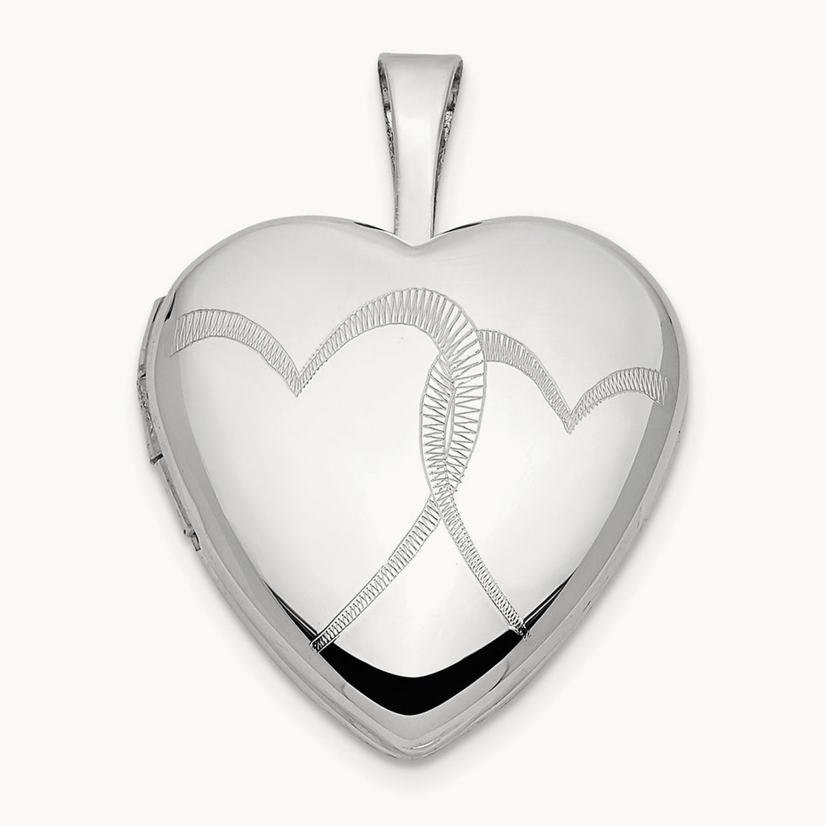 Double Hearts Locket — 14K White Gold