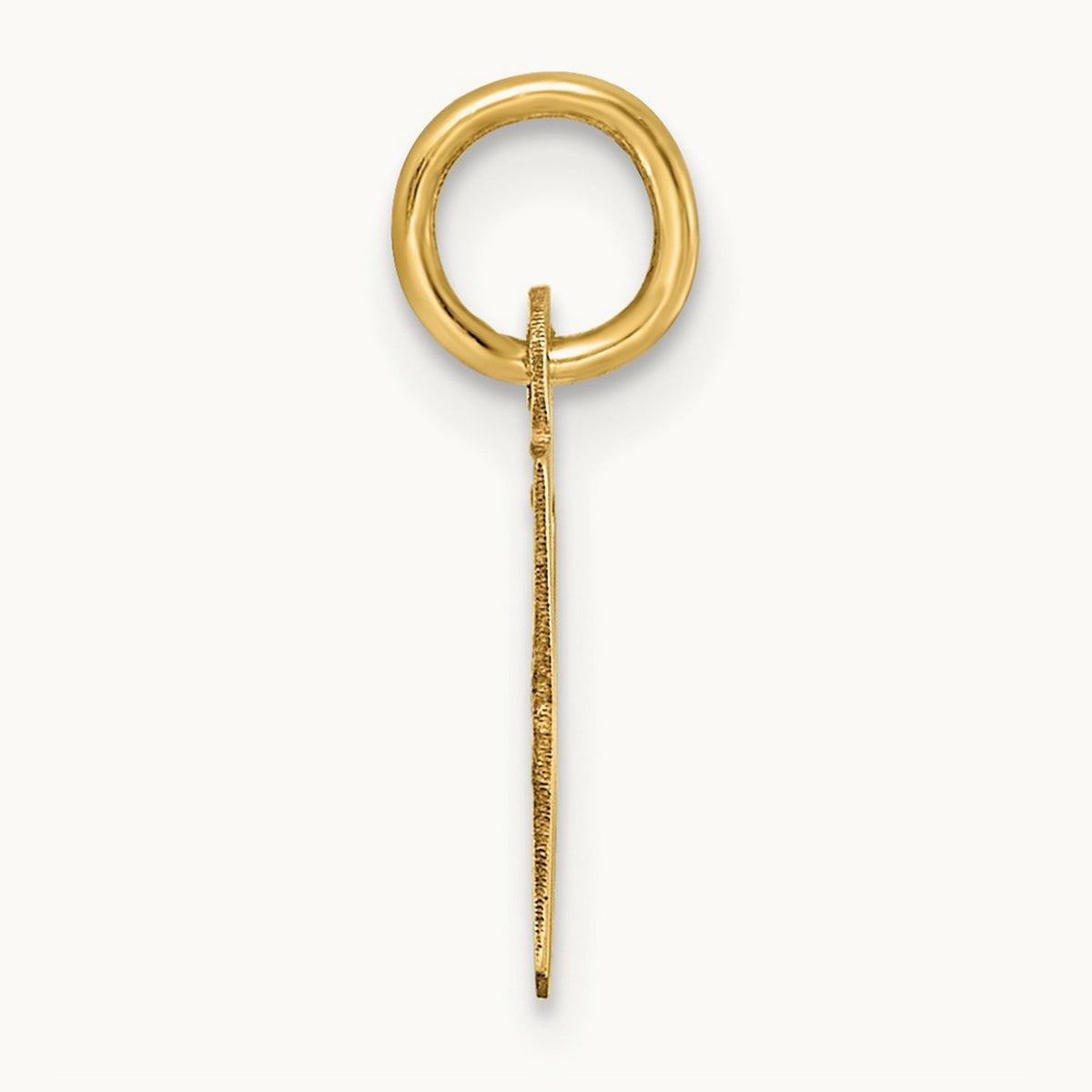 Small Slanted Block Initial Charm — 14K Yellow Gold, B