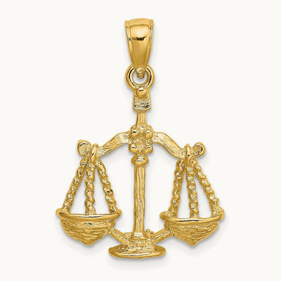 Large Libra Zodiac Charm, 14K