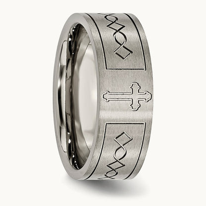 Brushed Cross Design Flat Band — photo set