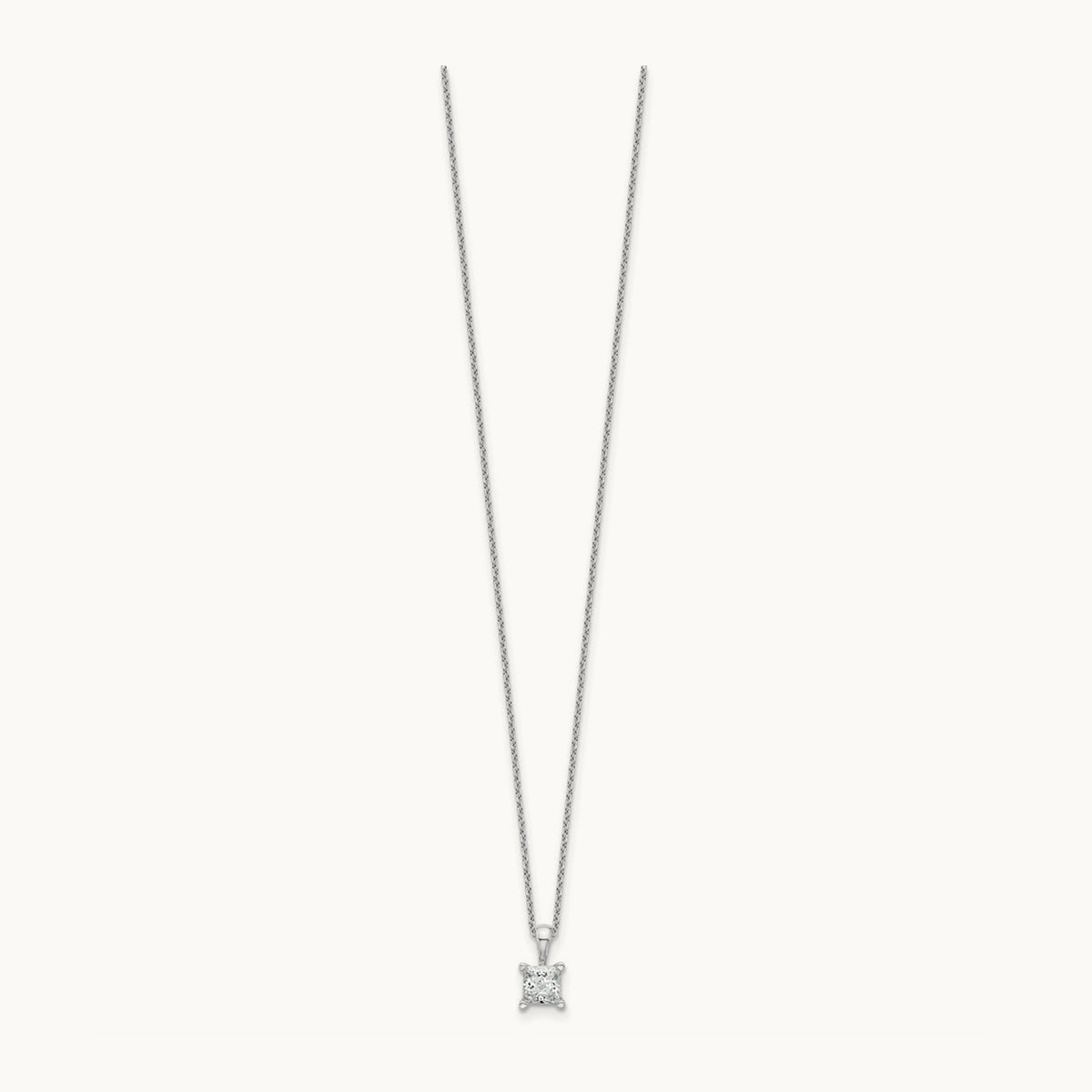 Princess Pendant Necklace, 0.50-2.00 ct tw Lab-Grown Diamond — 3/4 ct, 14K White Gold