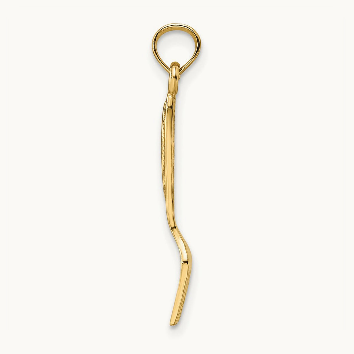 3-D and Polished Table Fork Charm, 14K
