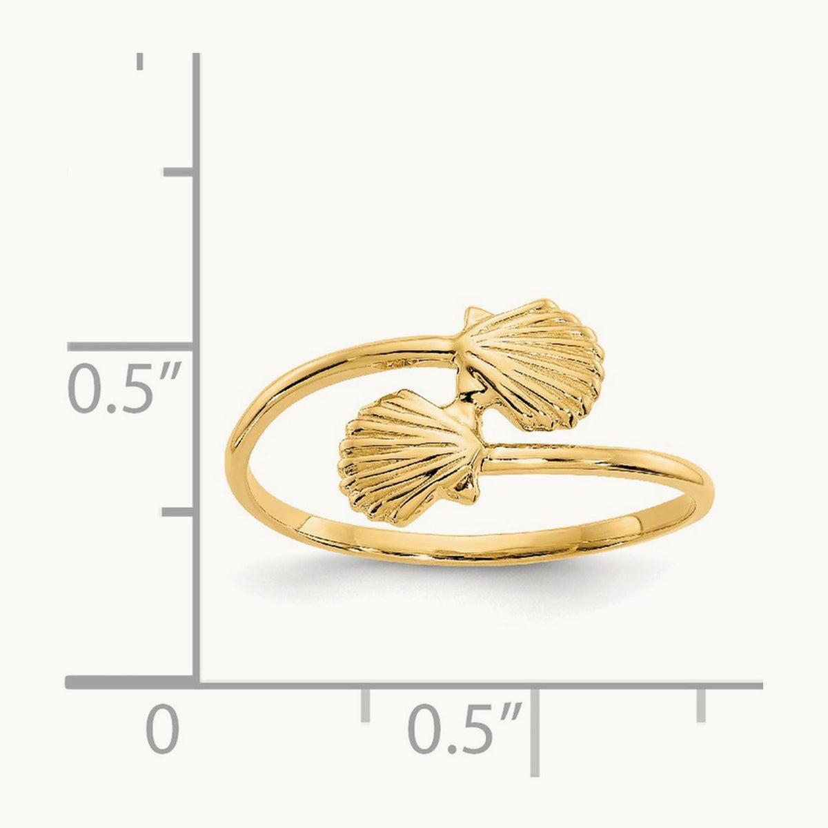 Polished Shells Ring, 14K