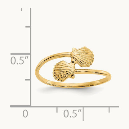 Polished Shells Ring, 14K