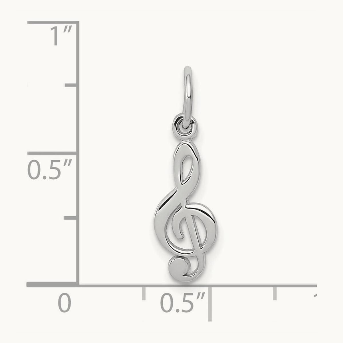 Treble Clef Charm — 14K White Gold