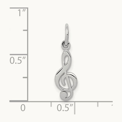 Treble Clef Charm — 14K White Gold