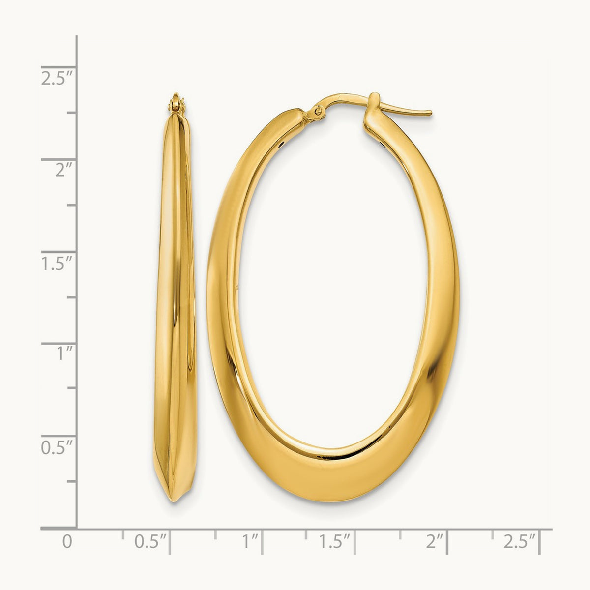 Polished Hoop Earrings, 14K — Leslie's
