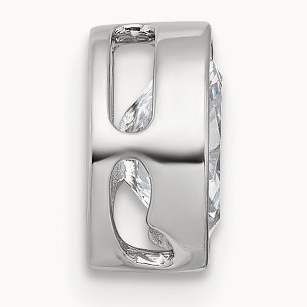 Oval Bezel Set Chain Slide Pendant, 0.25-3.00 ct tw Lab-Grown Diamond — 1 ct, 14K White Gold