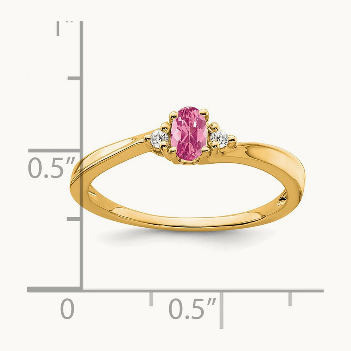 Tourmaline and Diamond Ring, 14K Pink