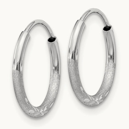Diamond-cut Endless Hoop Earrings — 12mm, 1.5mm