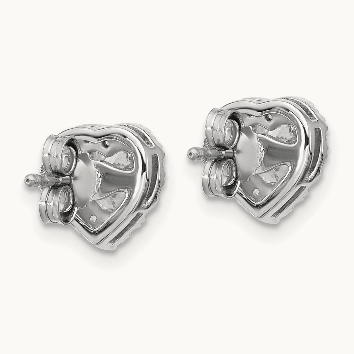 Heart Halo Post Earrings, 0.50-7.25 ct tw Lab-Grown Diamond — 1 1/4 ct, VS/SI (Great) · Certified, 14K White Gold