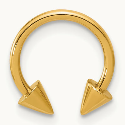 Polished 16 gauge Screw-Off End Pointed Single Ear Cuff, 14K