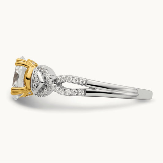 Polish Oval Semi-Mount Engagement Ring — 1 ct, 7