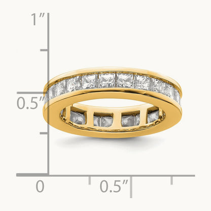 Polished 3ct Princess Channel Set Diamond Eternity Band, 14K