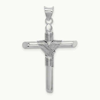 Center Wrap Tube Cross Pendant — 35.7mm