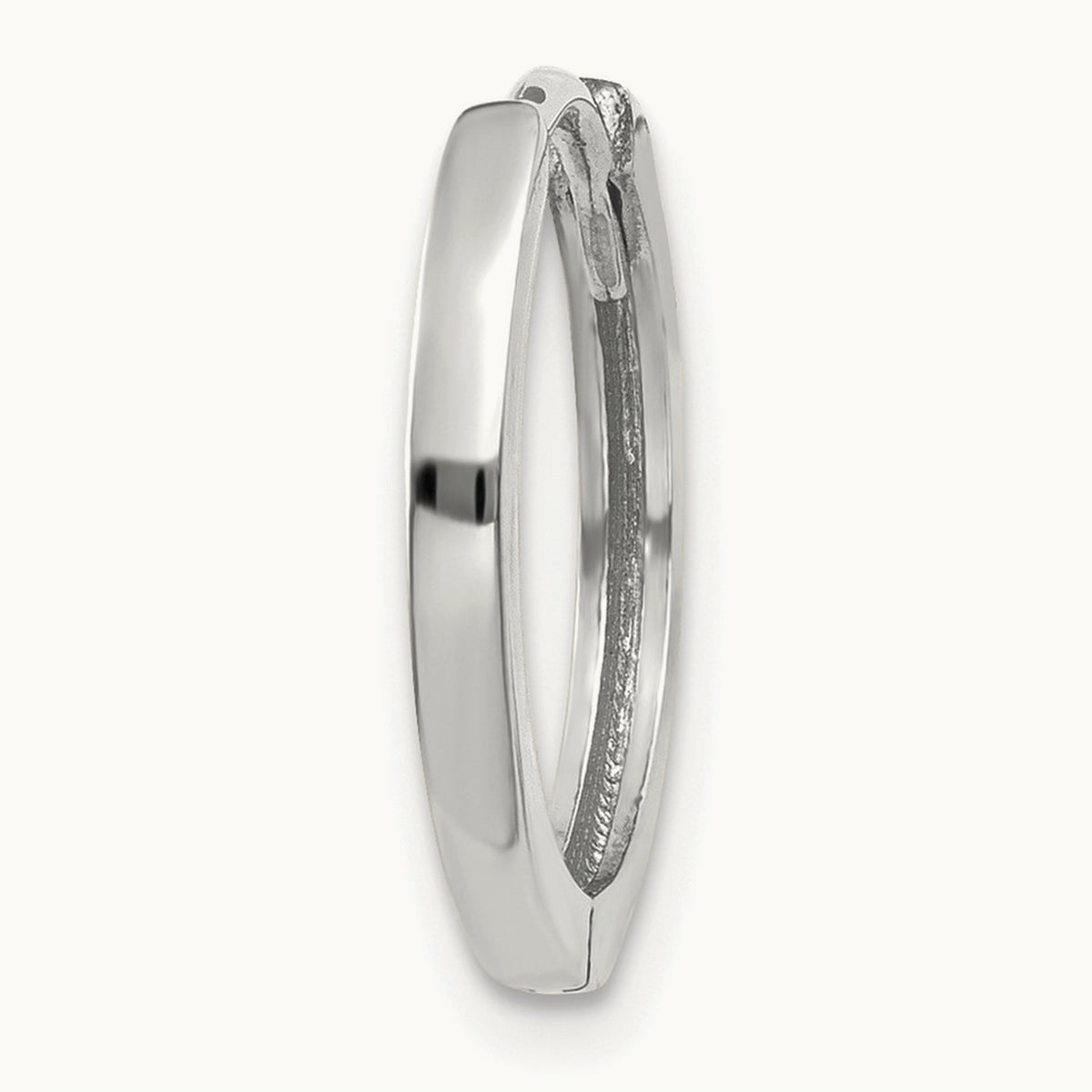 Single 14k White Gold Round Hinged Earring