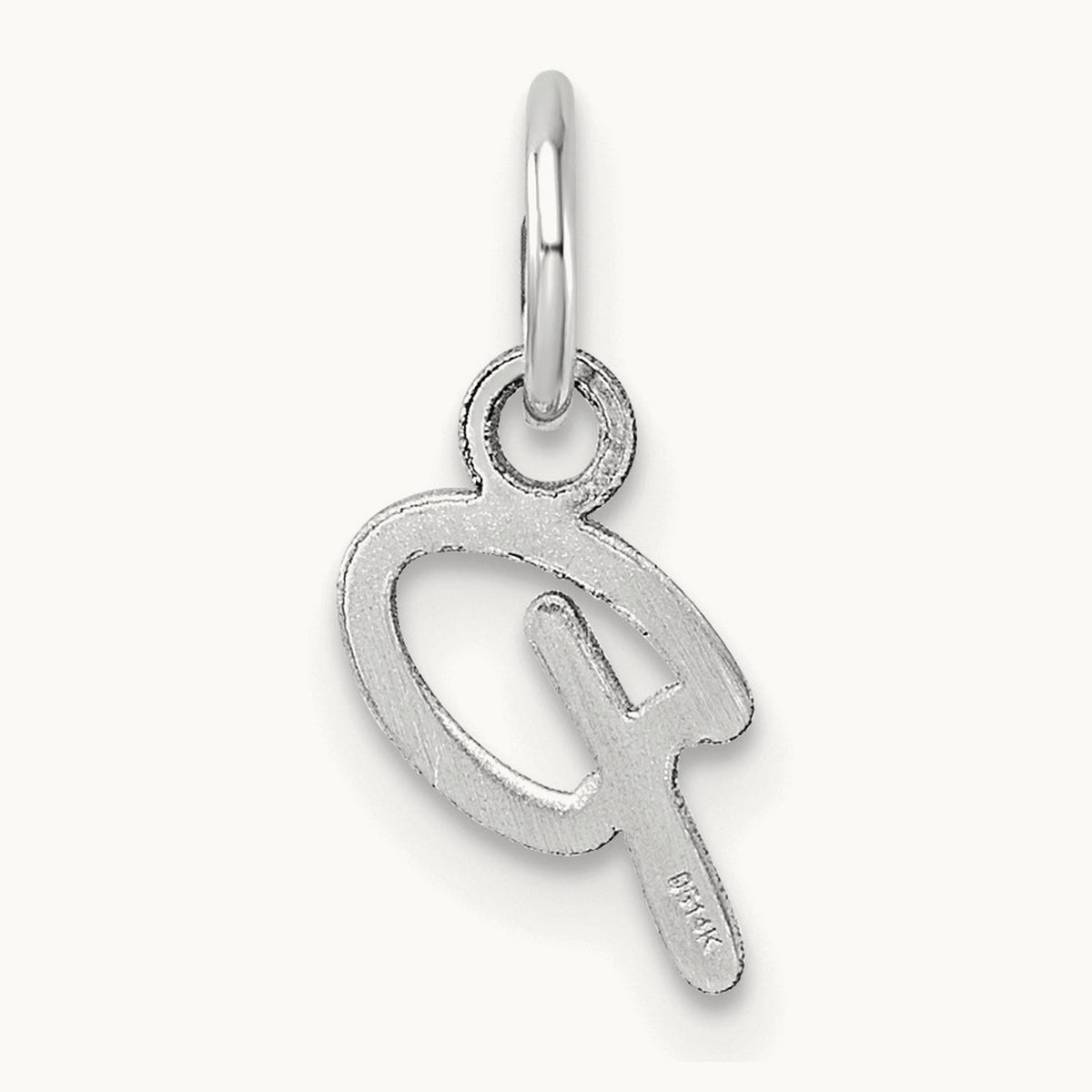 Uppercase Initial Charm — 14K White Gold, P