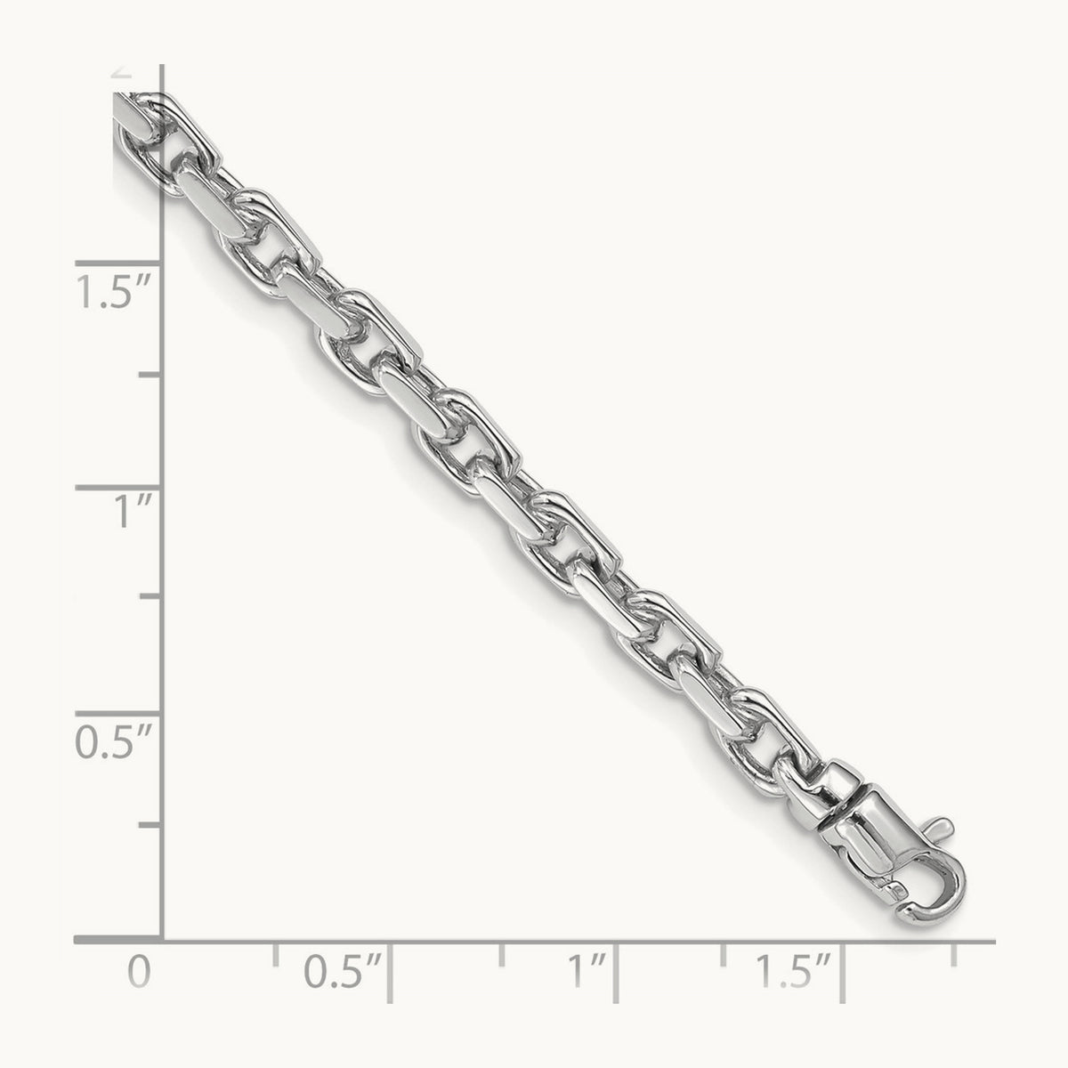 Hand-polished Fancy Link Bracelet, 4.2mm, 14K White Gold