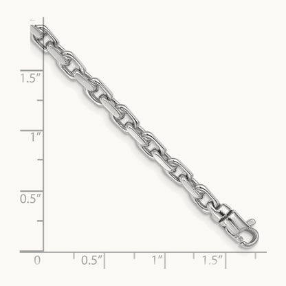 Hand-polished Fancy Link Bracelet, 4.2mm, 14K White Gold