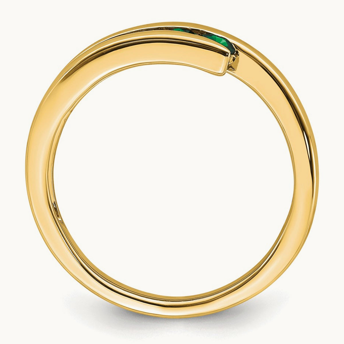 Emerald 4-stone Ring — 14K Yellow Gold, 7