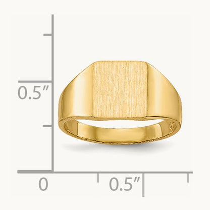8.5x9. Closed Back Signet Ring, 0mm, 14K