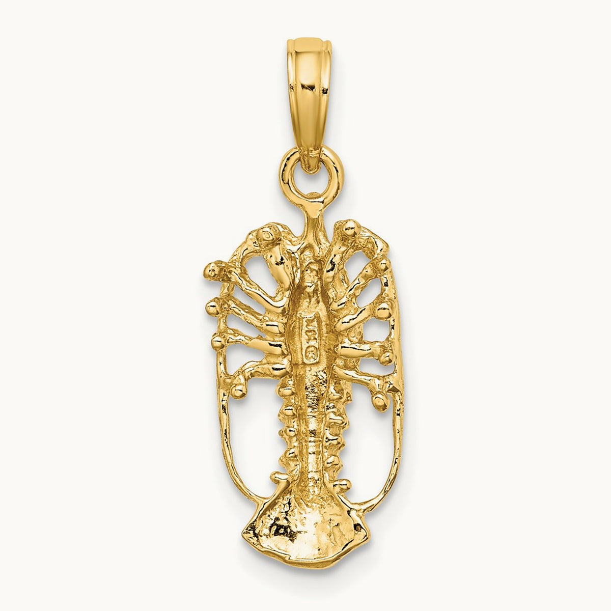 Florida Lobster with Out Claws Charm, 14K