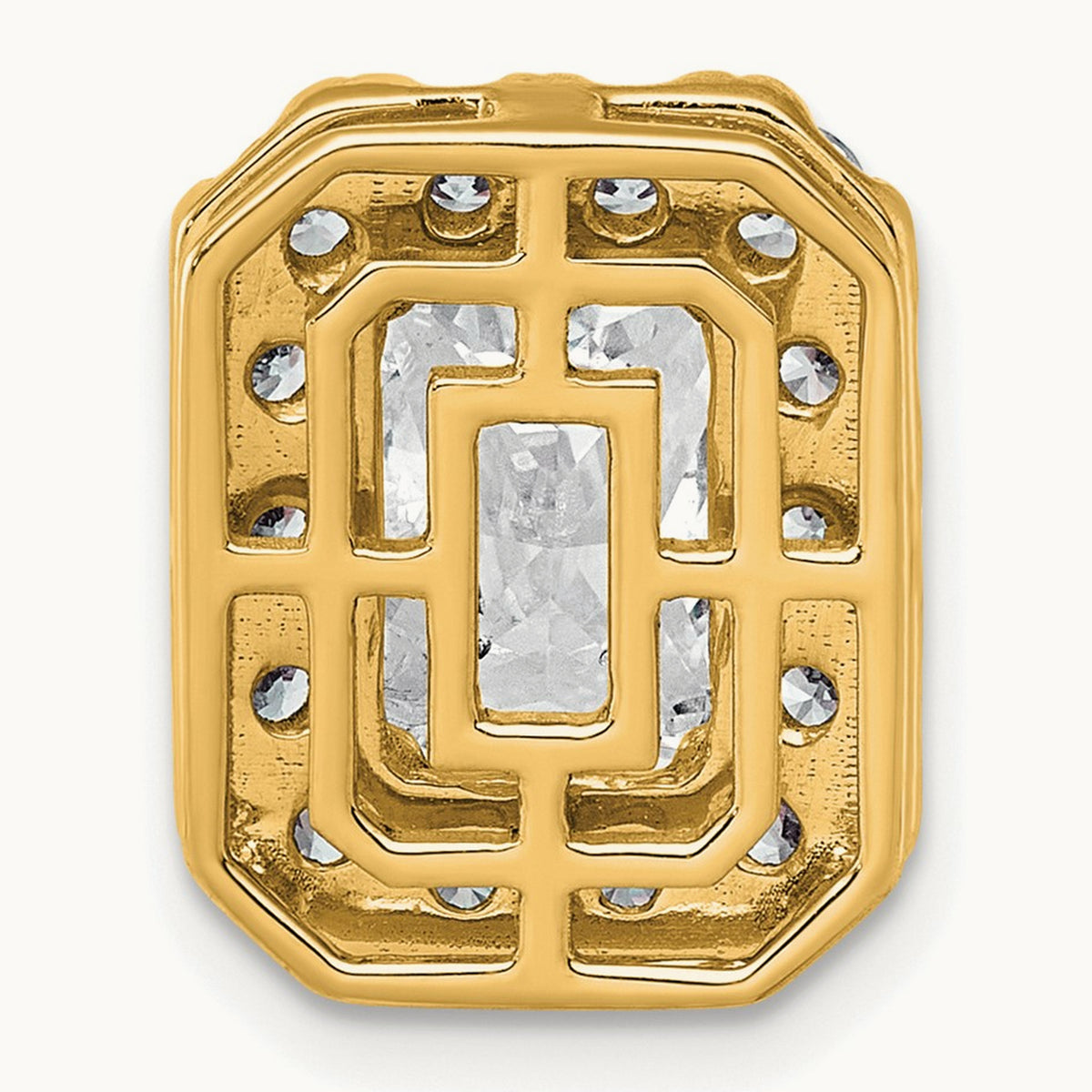 Radiant Halo Chain Slide, 0.25-5.50 ct tw Lab-Grown Diamond — 3 1/2 ct, 14K Yellow Gold