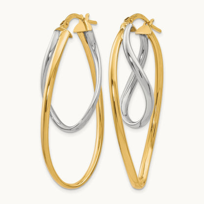 Polished Hoop Earrings, 10K Two-tone — Leslie's