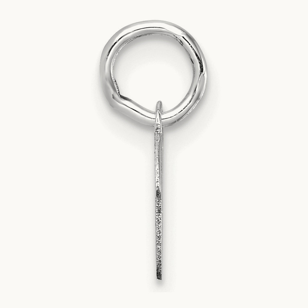 Uppercase Initial Charm — 14K White Gold, V