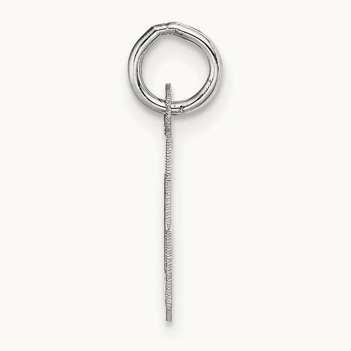 Small Block Initial Charm — 14K White Gold, J
