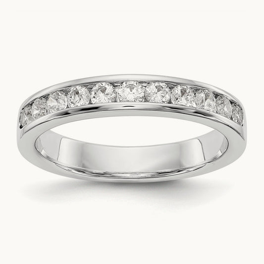 11-Stone Diamond Channel Band, Platinum