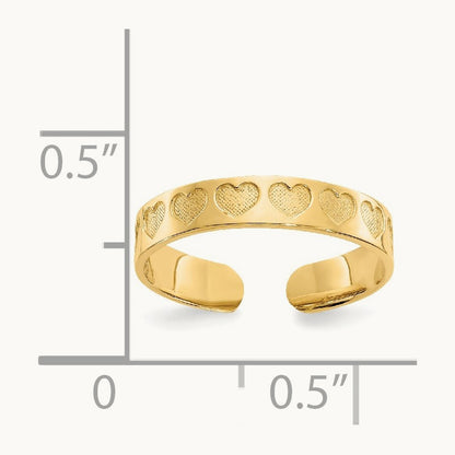 Heart Toe Ring, 14K