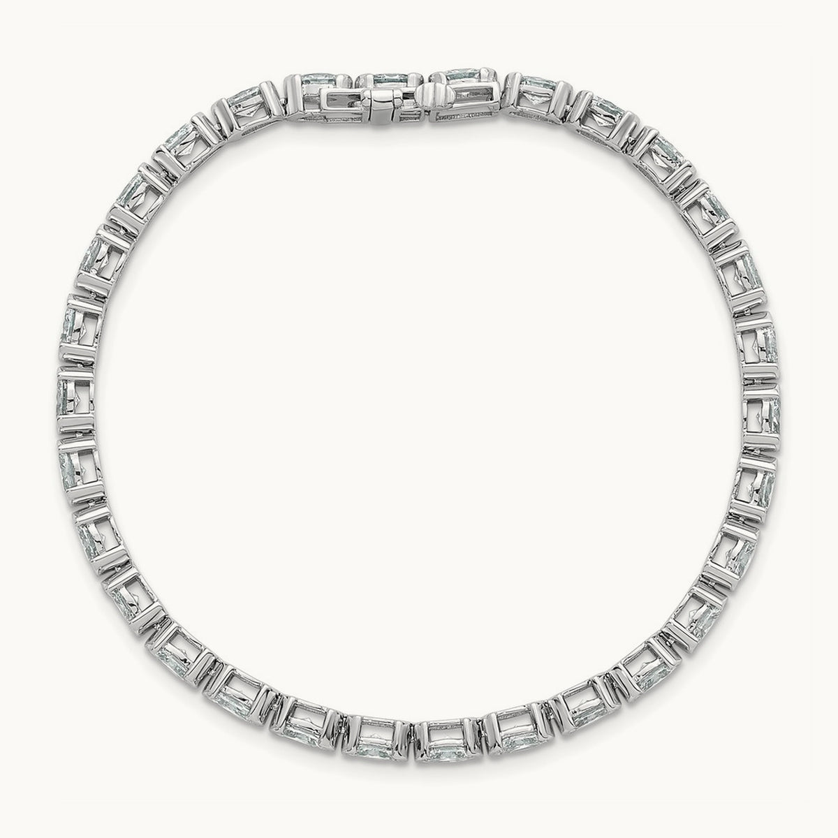 Oval Half Bezel-Set Bracelet, 6-11 7/8 ct Lab-Grown Diamond