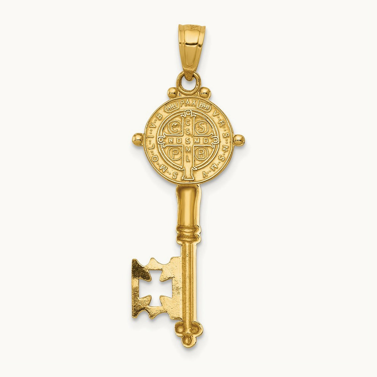 San Benito 2-Sided Key Pendant, 14K