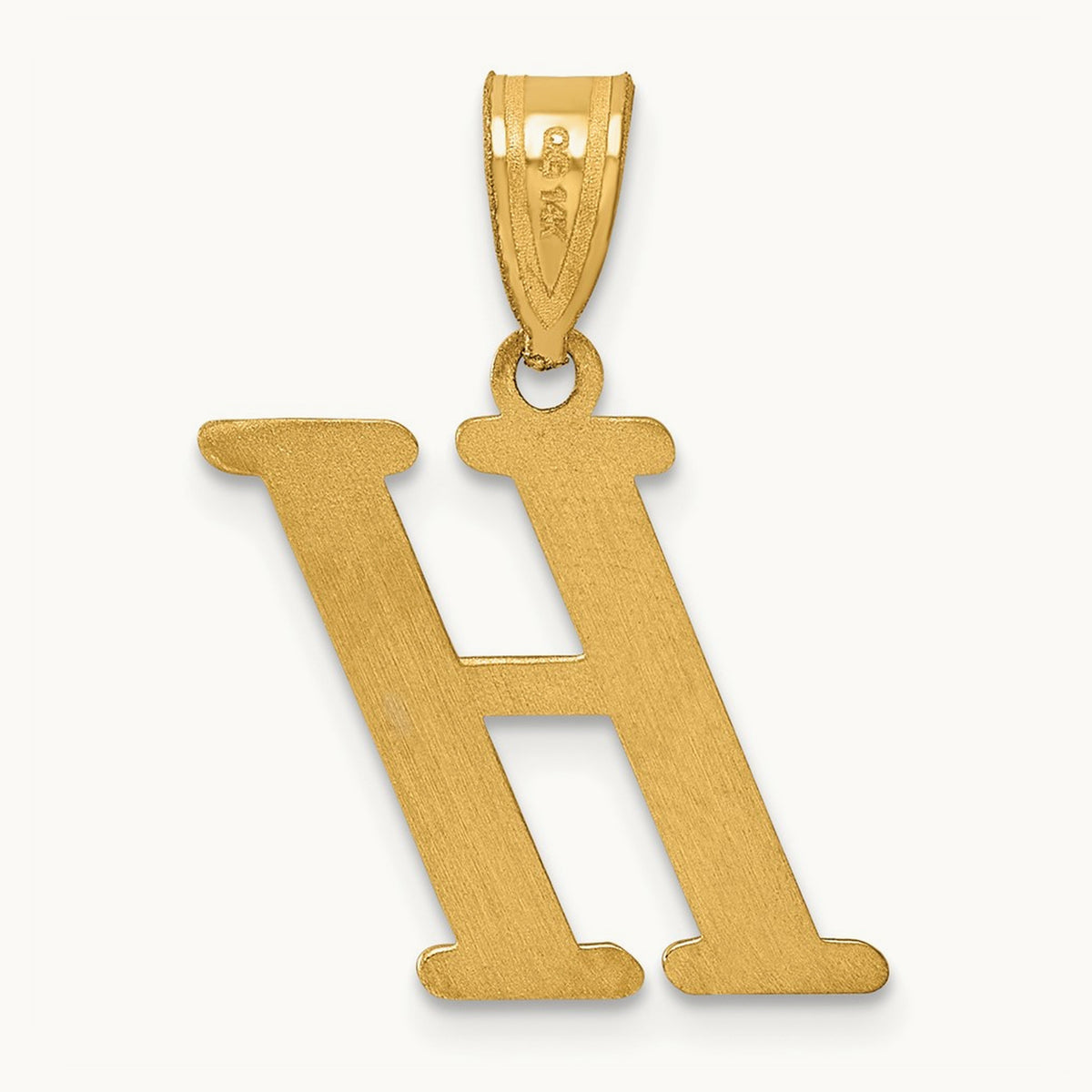 Polished Initial Pendant — H