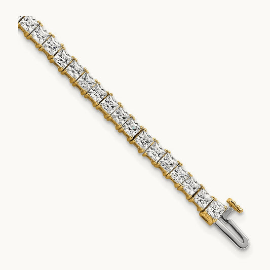 Princess Tennis Bracelet, 7.00 ct tw Lab-Grown Diamond — 14K Yellow Gold