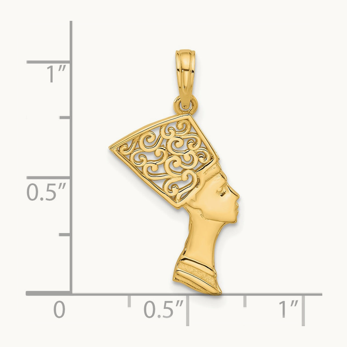 Fancy Nefertiti Profile Charm, 14K