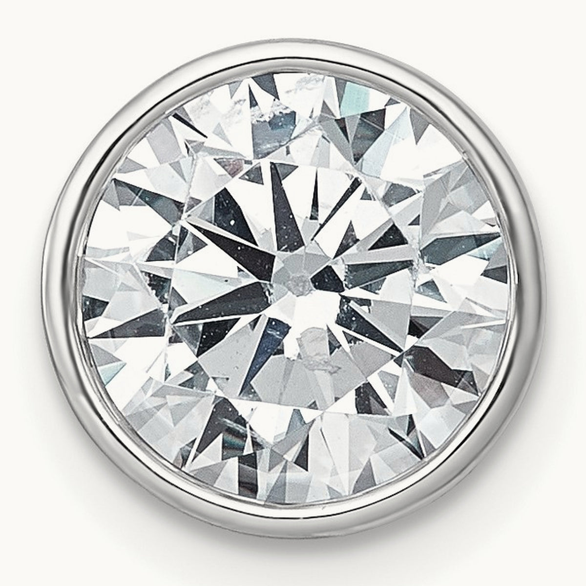 Round Bezel Set Chain Slide Pendant, 0.25-3.00 ct tw Lab-Grown Diamond — 3 ct, 14K White Gold