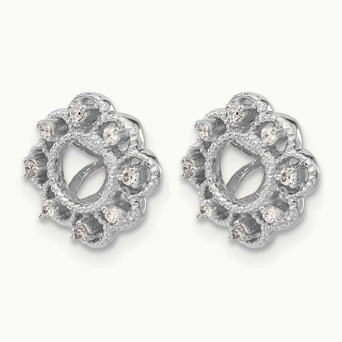 Fancy Diamond Earring Jackets — 14K White Gold, 0.096 ct