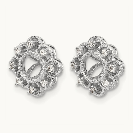 Fancy Diamond Earring Jackets — 14K White Gold, 0.096 ct