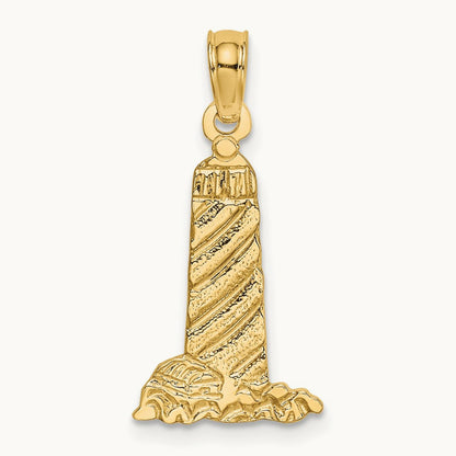 Small Lighthouse W/Building Charm, 14K