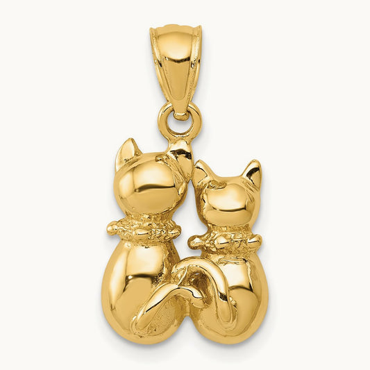 Cat Pendant, 14K