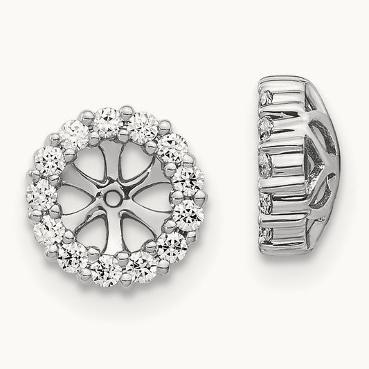 Diamond Earring Jackets — 14K White Gold, 8mm