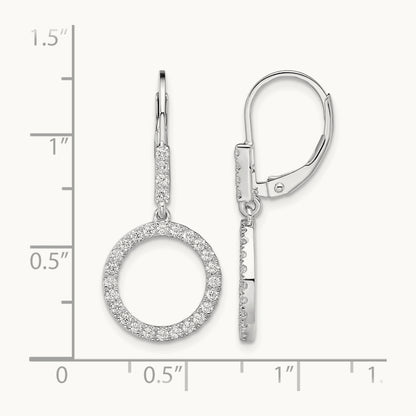 Circle Leverback Earrings, 0.50 ct tw Lab-Grown Diamond
