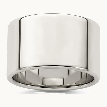 Sterling Silver 12mm Lightweight Flat Band