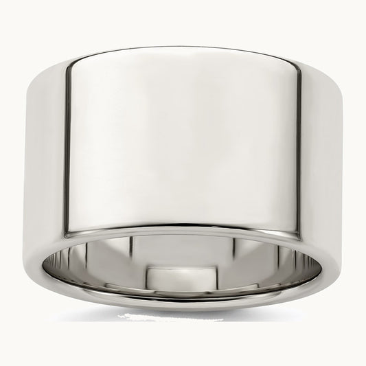 Sterling Silver 12mm Lightweight Flat Band