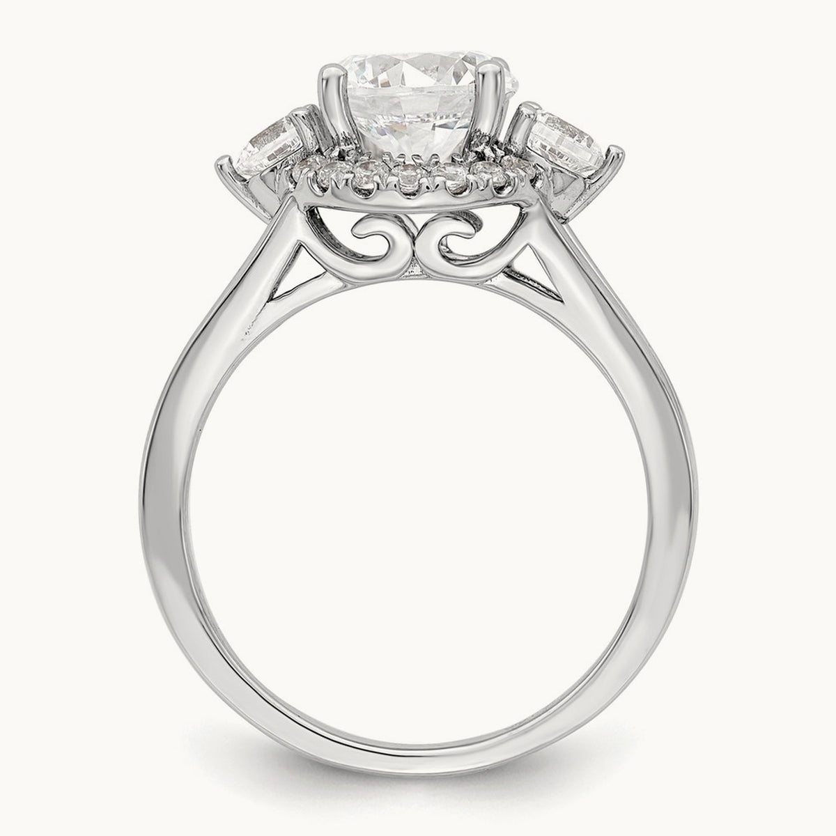Semi-Mount 3 Stone Engagement Ring, 0.50 ct tw Lab-Grown Diamond
